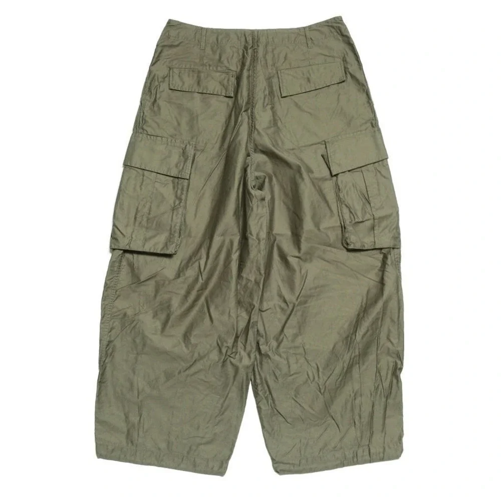 Needles Men's Khaki Cotton H.D. Pant BDU Cargo Relaxed Wide Leg Trousers Large